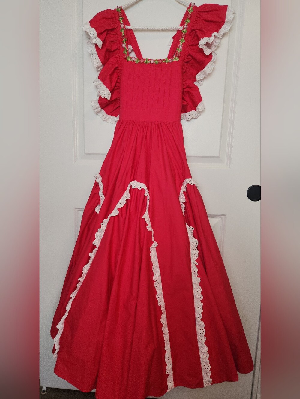 Dollcake New With Tags Raspberry Red Dress With Lace Ruffle Size 8